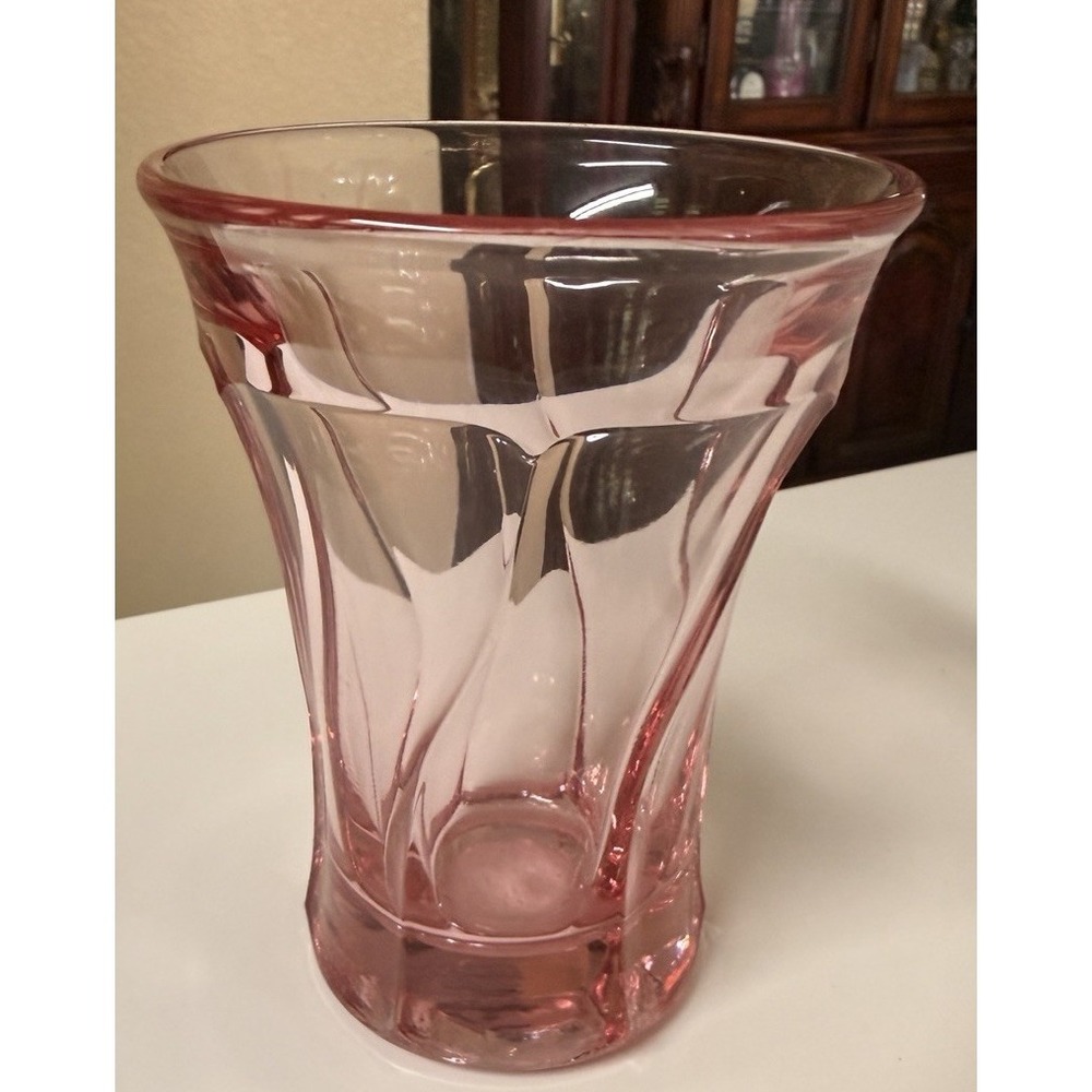 Fostoria Jamestown Pink 10 Oz Tumbler UV Reactive Selenium Glass Glow
